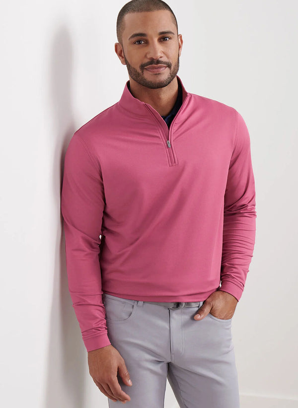 Peter Millar Perth Mélange Performance Quarter-Zip Rosewood