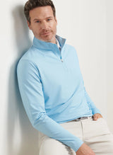 Peter Millar Perth Birdseye Performance Quarter-Zip Seaport Blue