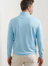 Peter Millar Perth Birdseye Performance Quarter-Zip Seaport Blue