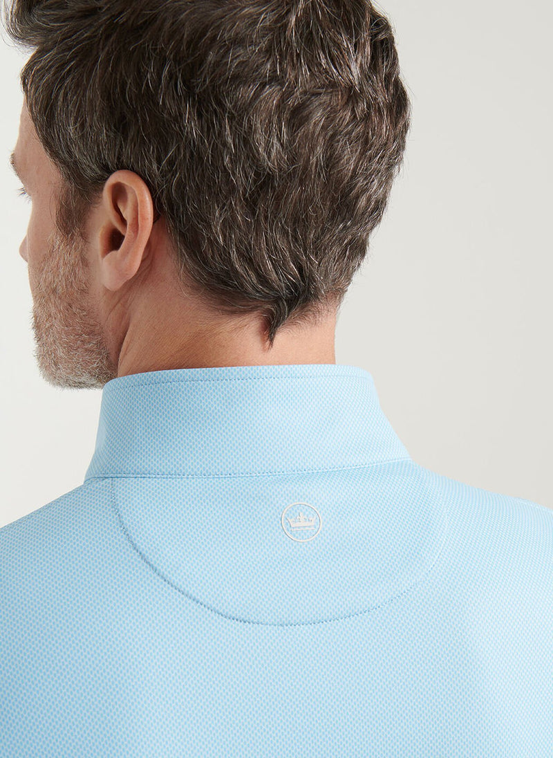 Peter Millar Perth Birdseye Performance Quarter-Zip Seaport Blue