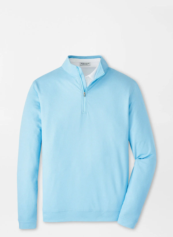 Peter Millar Perth Birdseye Performance Quarter-Zip Seaport Blue