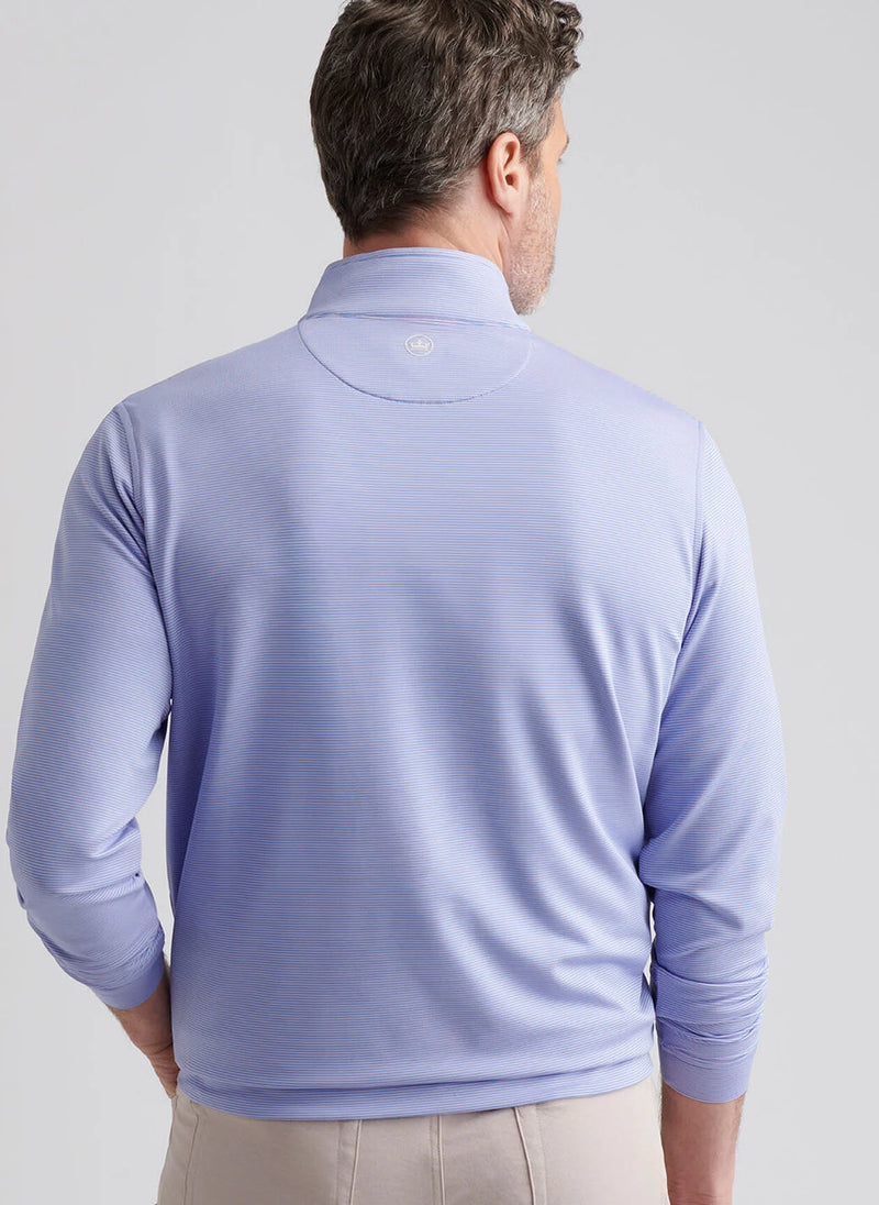 Peter Millar Perth Sugar Stripe Performance Quarter-Zip in Evening Tide
