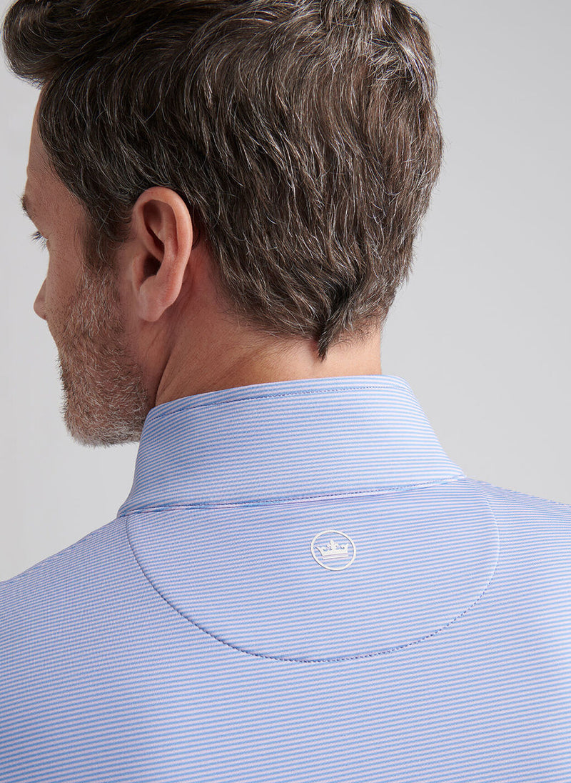 Peter Millar Perth Sugar Stripe Performance Quarter-Zip in Evening Tide