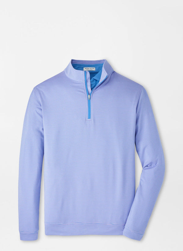 Peter Millar Perth Sugar Stripe Performance Quarter-Zip in Evening Tide