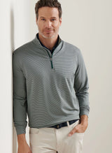 Peter Millar Perth Sugar Stripe Performance Quarter-Zip in Nordic Pine