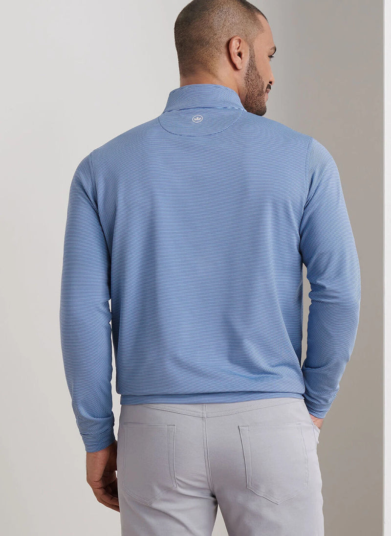 Peter Millar Perth Sugar Stripe Performance Quarter-Zip in Sport Navy