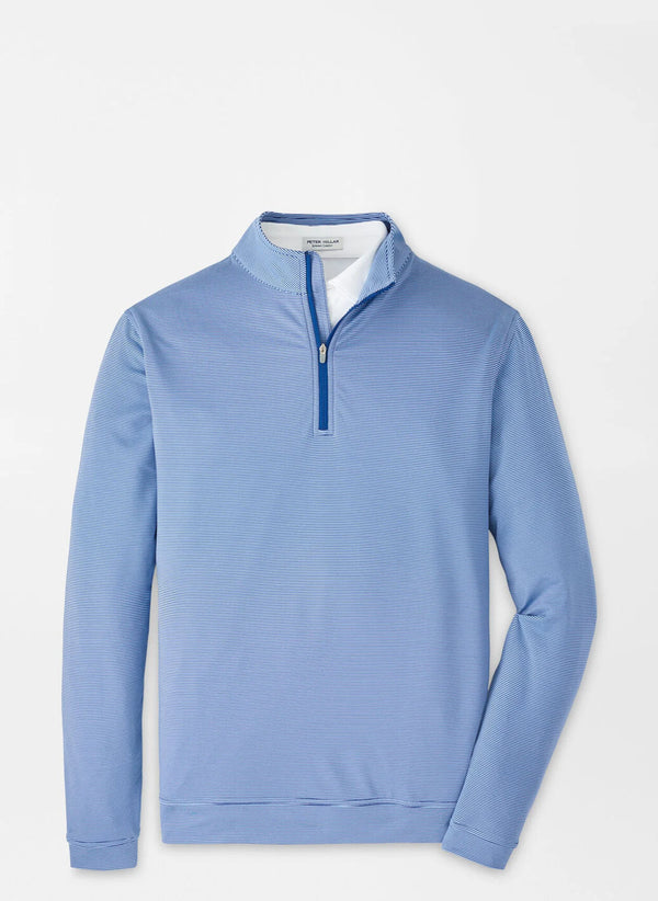 Peter Millar Perth Sugar Stripe Performance Quarter-Zip in Sport Navy