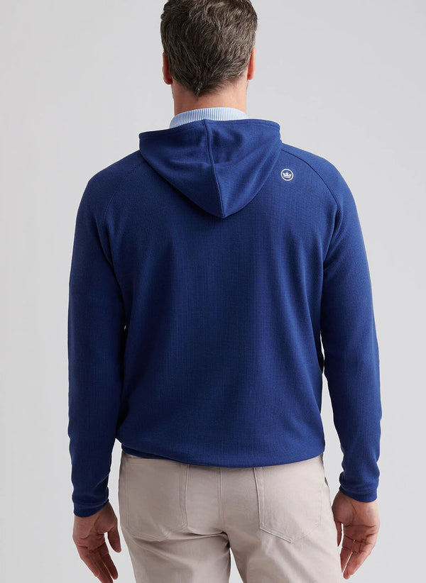 Peter Millar Pine Waffle Performance Hoodie Sport Navy