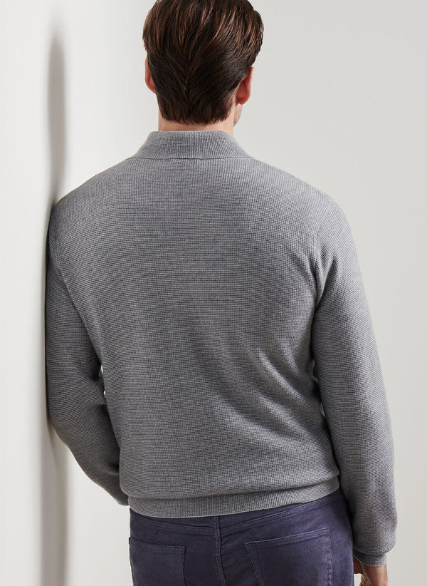 Peter Millar West Quarter-Zip Sweater BRITISH GREY