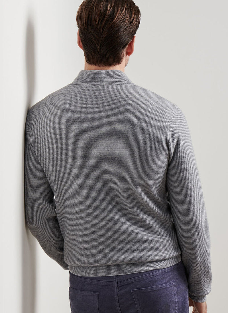 Peter Millar West Quarter-Zip Sweater BRITISH GREY