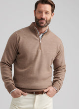 Peter Millar West Quarter-Zip Sweater POPLAR BROWN