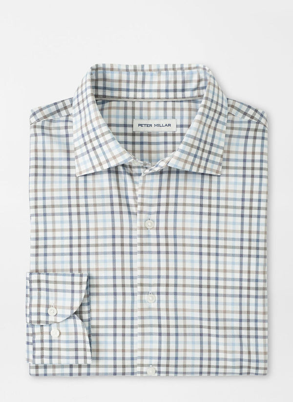 Peter Millar North Coast Crown Lite Cotton-Stretch Sport Shirt BLUE HAZE