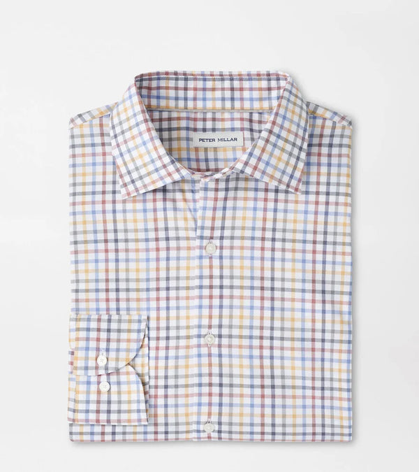 Peter Millar North Coast Crown Lite Cotton-Stretch Sport Shirt in Evening Tide
