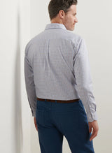 Peter Millar Julian Crown Lite Cotton-Stretch Sport Shirt in Evening Tide