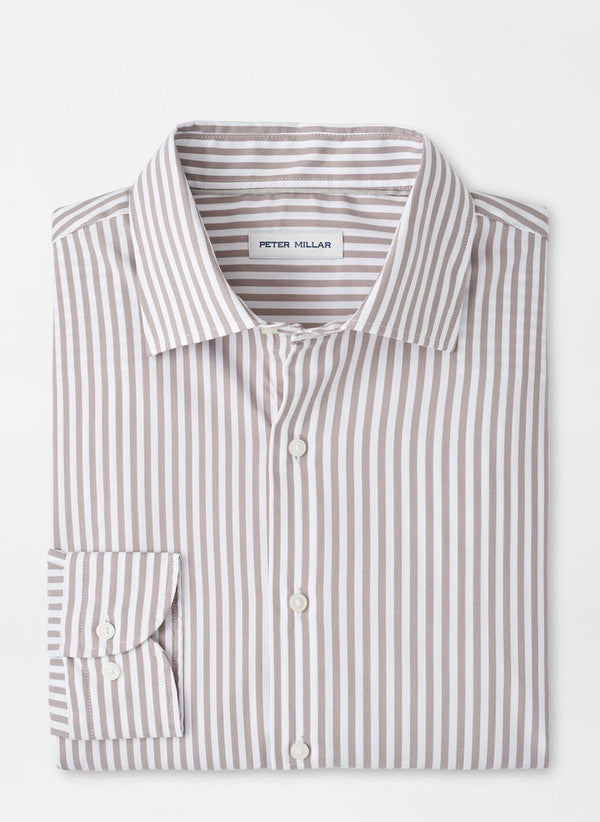 Peter Millar Cannon Crown Lite Cotton-Stretch Sport Shirt POPLAR BROWN