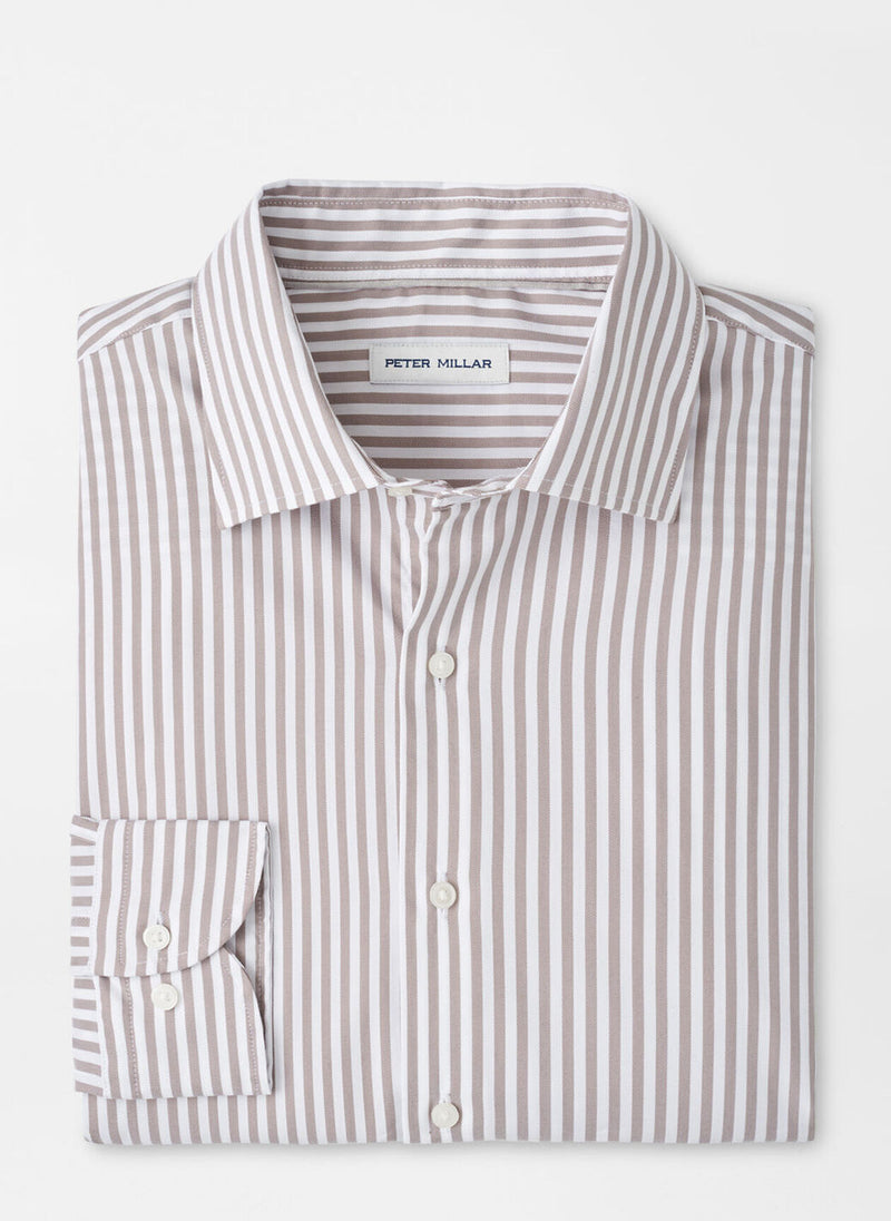 Peter Millar Cannon Crown Lite Cotton-Stretch Sport Shirt POPLAR BROWN
