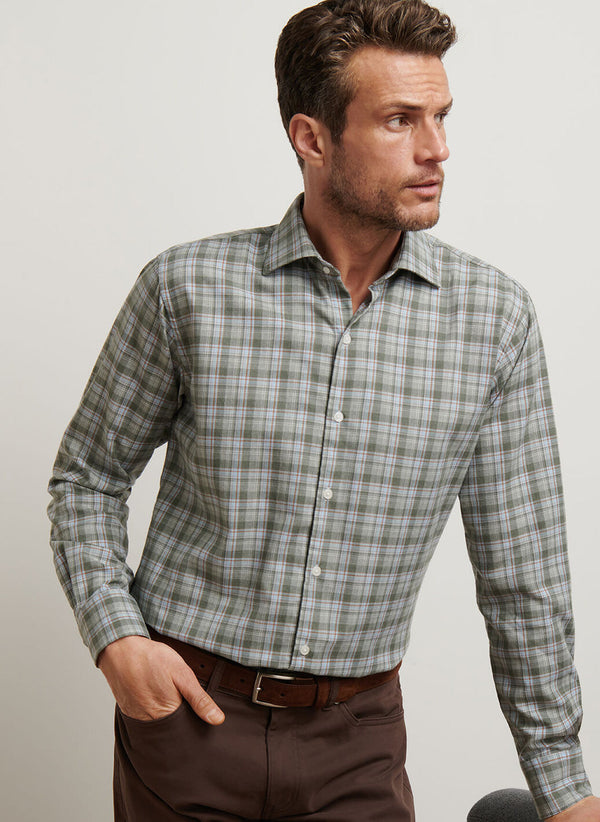 Peter Millar Whitecap Performance Flannel Sport Shirt BASIL