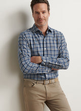 Peter Millar Whitecap Performance Flannel Sport Shirt BLUE HAZE