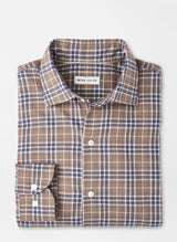 Peter Millar Big Bear Performance Flannel Sport Shirt POPLAR BROWN