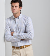Peter Millar Bruce Crown Lite Cotton-Stretch Sport Shirt in Navy