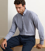 Peter Millar Clark Performance Twill Sport Shirt in Navy