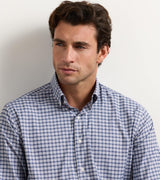 Peter Millar Clark Performance Twill Sport Shirt in Navy