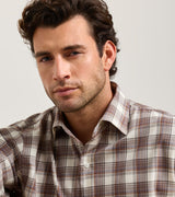 Peter Millar Cannon Performance Flannel Sport Shirt in Winter Ivory