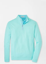 Peter Millar Perth Mélange Performance Quarter-Zip in Cabana Blue