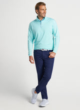 Peter Millar Perth Mélange Performance Quarter-Zip in Cabana Blue