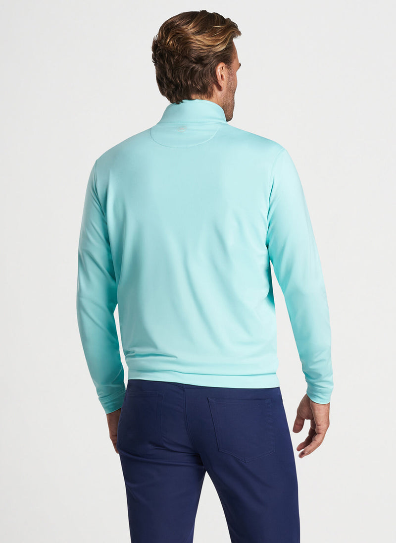 Peter Millar Perth Mélange Performance Quarter-Zip in Cabana Blue