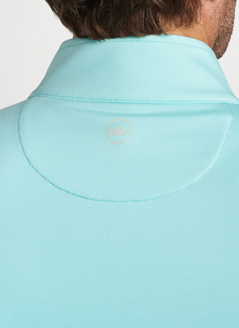 Peter Millar Perth Mélange Performance Quarter-Zip in Cabana Blue