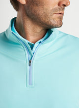 Peter Millar Perth Mélange Performance Quarter-Zip in Cabana Blue