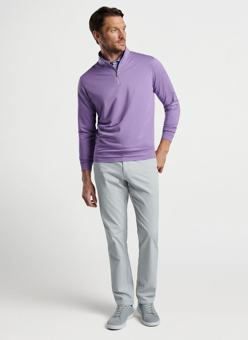 Peter Millar Perth Mélange Performance Quarter-Zip in Dragon Fly