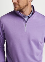 Peter Millar Perth Mélange Performance Quarter-Zip in Dragon Fly