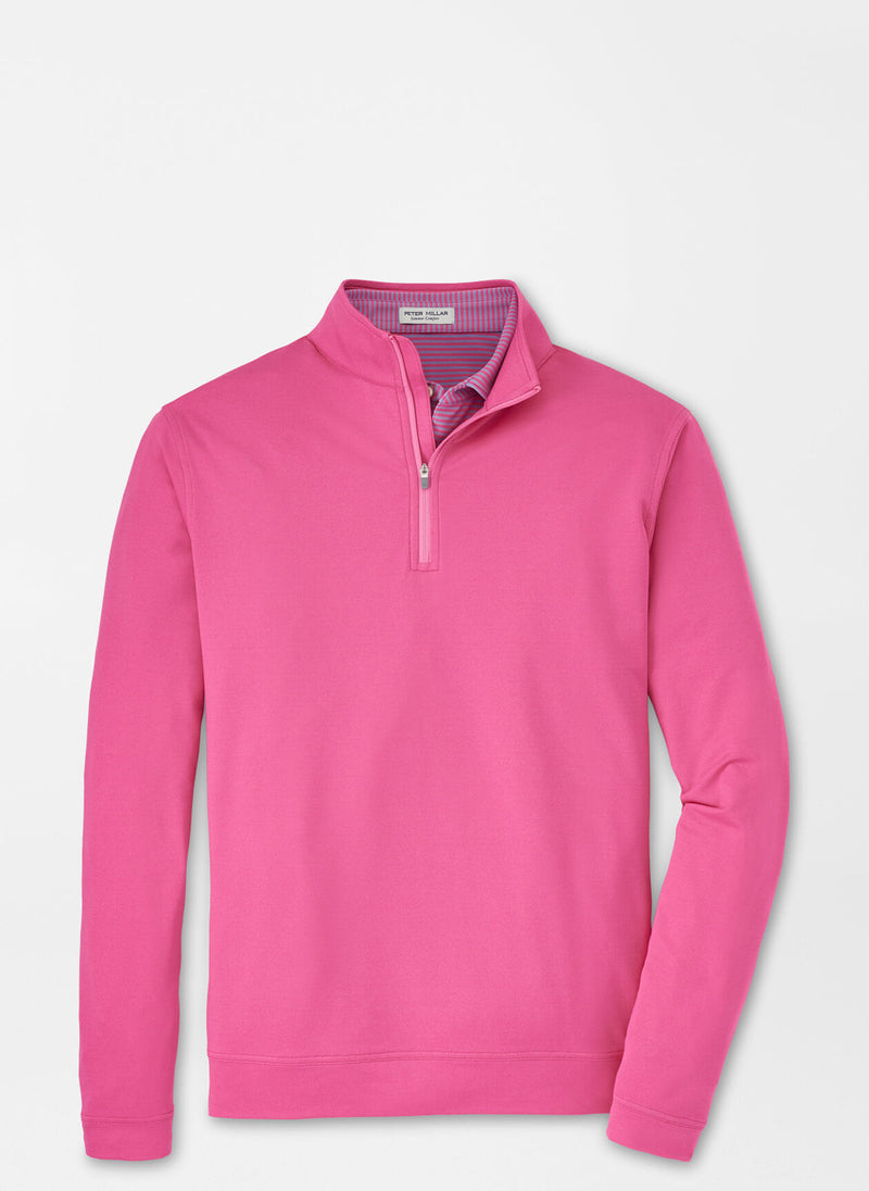 Peter Millar Perth Mélange Performance Quarter-Zip in Pink Ruby