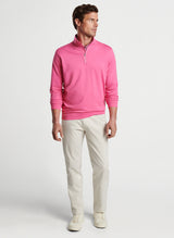 Peter Millar Perth Mélange Performance Quarter-Zip in Pink Ruby