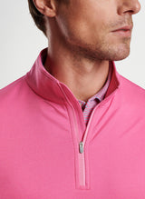 Peter Millar Perth Mélange Performance Quarter-Zip in Pink Ruby