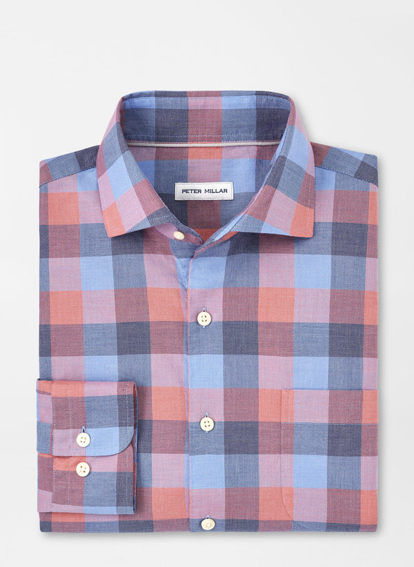 Peter Millar Boothbay Summer Soft Cotton Sport Shirt in Navy