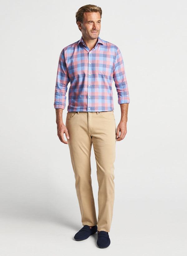 Peter Millar Boothbay Summer Soft Cotton Sport Shirt in Navy