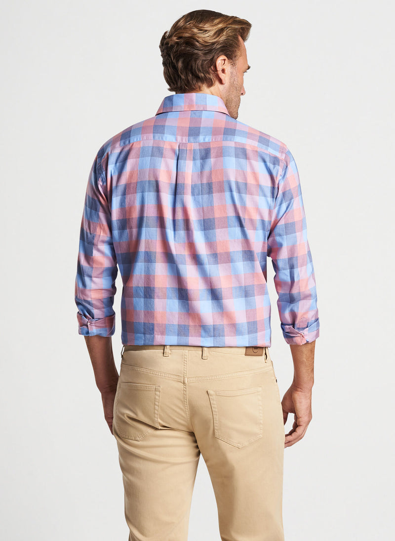 Peter Millar Boothbay Summer Soft Cotton Sport Shirt in Navy