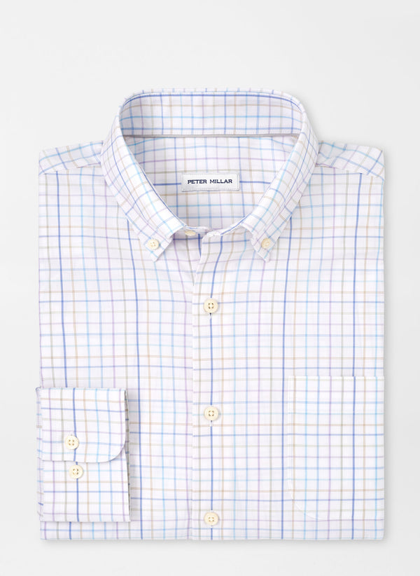 Peter Millar Patten Crown Lite Cotton-Stretch Sport Shirt in White