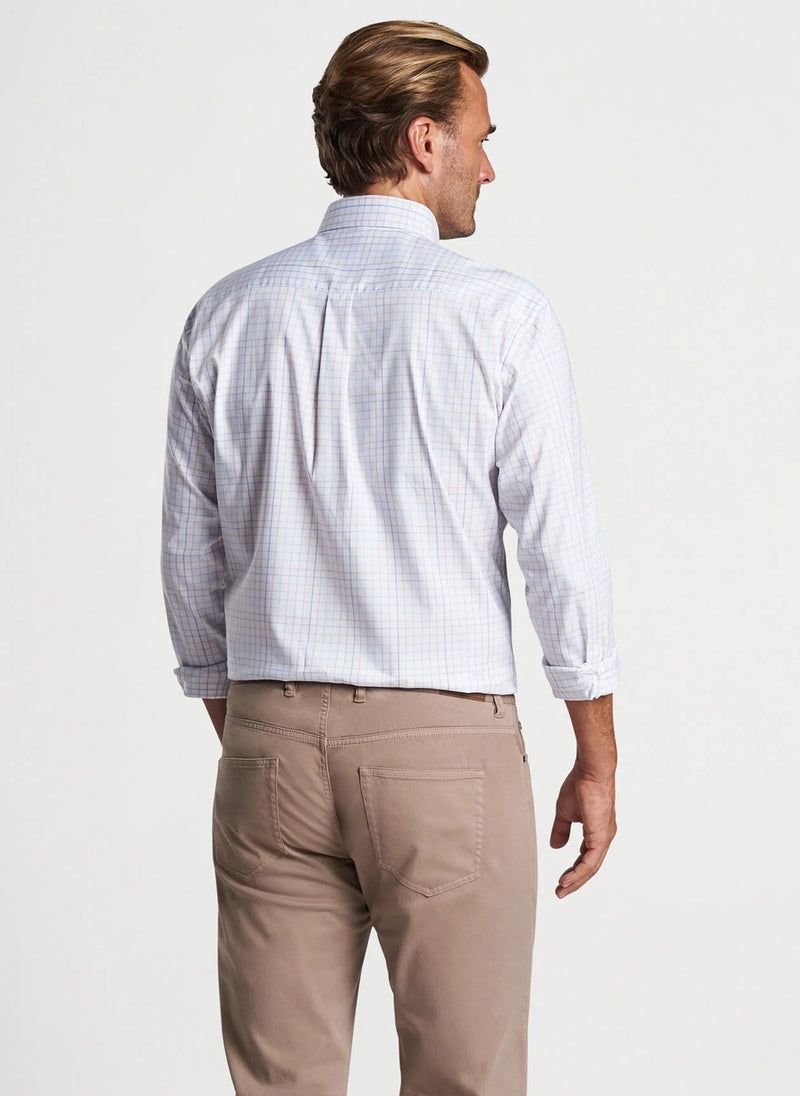 Peter Millar Patten Crown Lite Cotton-Stretch Sport Shirt in White