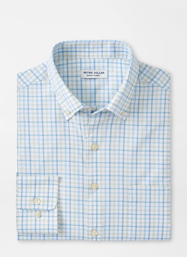 Peter Millar Eastport Performance Twill Sport Shirt LARKSPUR