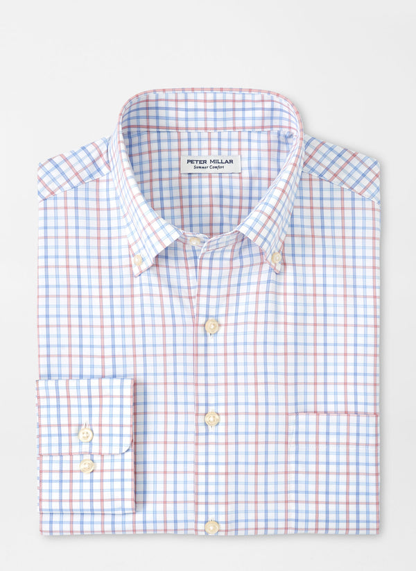 Peter Millar Eastport Performance Twill Sport Shirt in Maritime