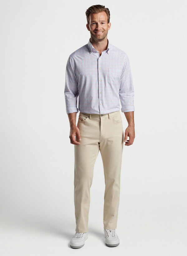 Peter Millar Eastport Performance Twill Sport Shirt in Maritime