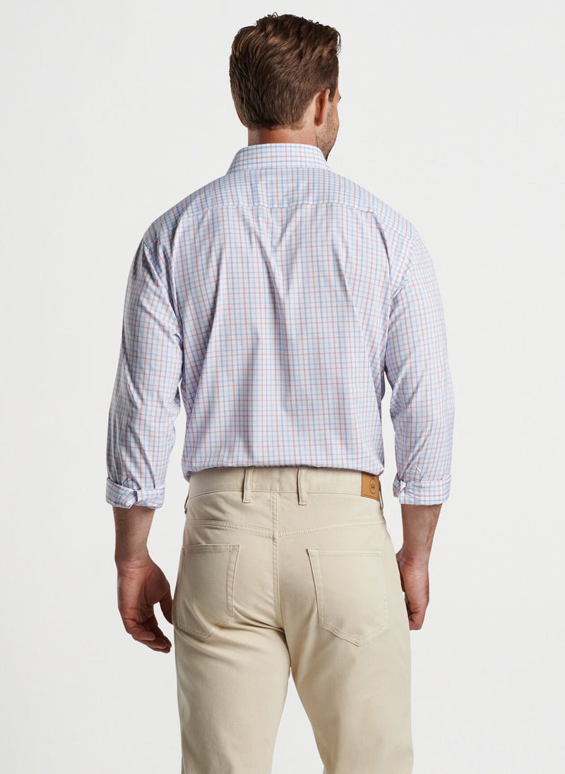 Peter Millar Eastport Performance Twill Sport Shirt in Maritime