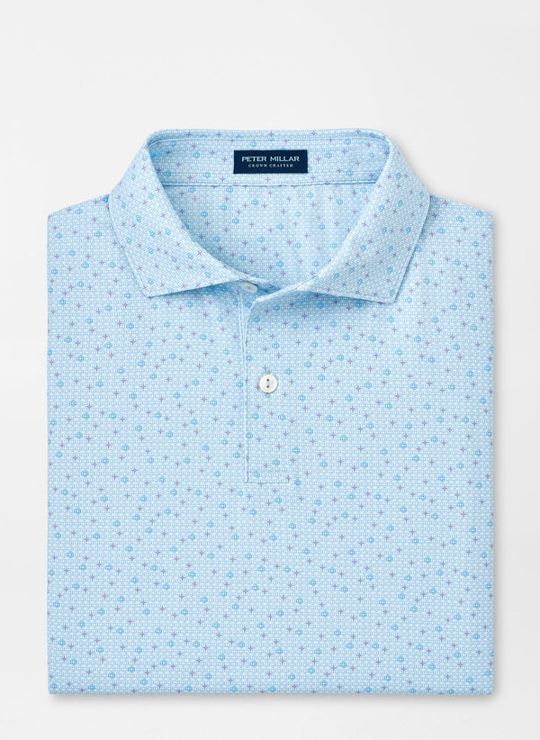 Peter Millar Diamond In The Rough Performance Jersey Polo in Blue Frost