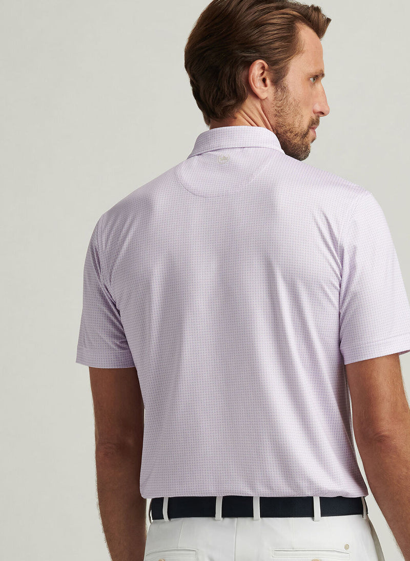 Peter Millar Orbit Performance Jersey Polo White/Blue Sea