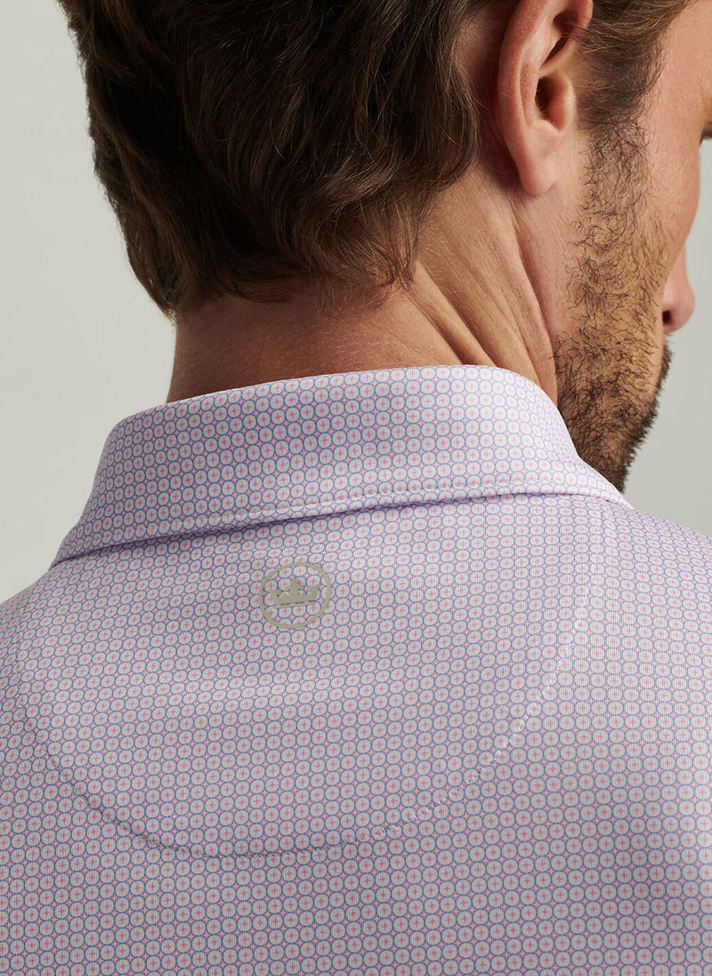 Peter Millar Orbit Performance Jersey Polo White/Blue Sea