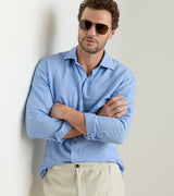 Peter Millar Shoreside Linen Sport Shirt Bluebird